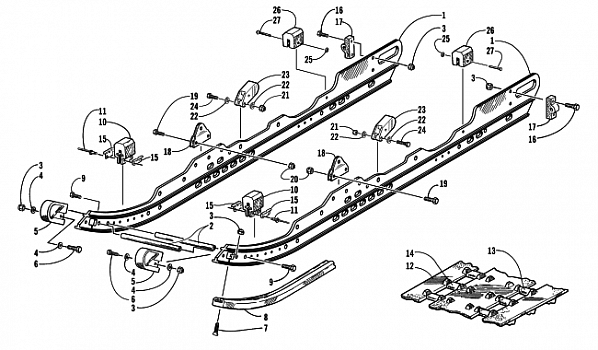 SLIDE RAIL AND TRACK ASSEMBLY