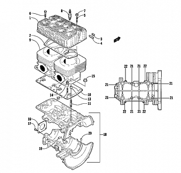 CRANKCASE AND CYLINDER