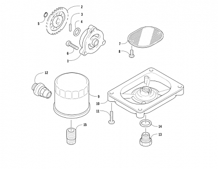 OIL FILTER/PUMP ASSEMBLY (ENGINE SERIAL NO. 0700AD0010060 and Up)