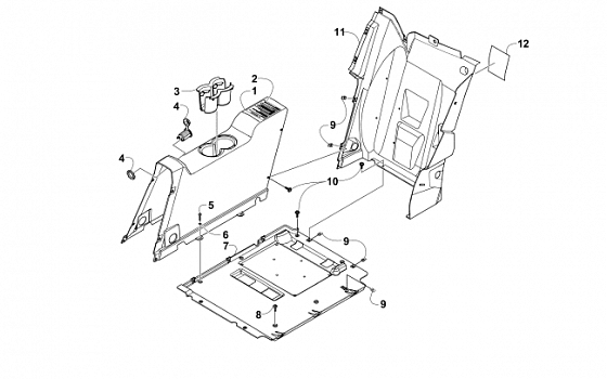 REAR CONSOLE AND FLOOR PANEL ASSEMBLY