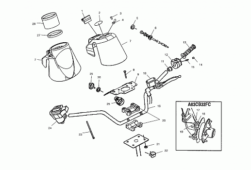 HANDLEBAR - A03CB32AA/FC (4975157515C01)