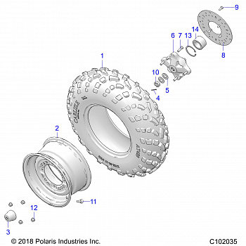 WHEELS, FRONT TIRE and BRAKE DISC - A19SDS57C5 (C101936)