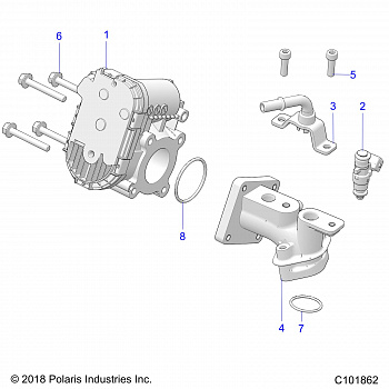 ENGINE, THROTTLE BODY and FUEL RAIL - A20HAB15A2 (C101862)
