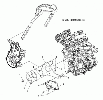 ENGINE, MOUNTING, RH and FRONT - S10PT7FSL/FSM/FEL (49SNOWENGINEMOUNTRH08IQTRBO)