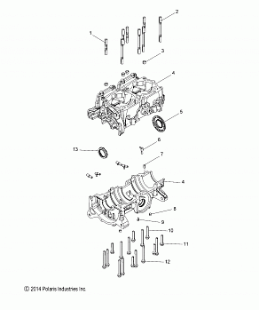 ENGINE, CRANKCASE - S15DR6PEL (49SNOWCRANKCASE156LE)