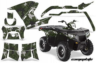 Графика AMR Racing Camoplate (Зеленая) для Polaris Sportsman 500/800