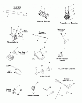 ELECTRICAL, SWITCHES, SENSORS and COMPONENTS - S09PM8/PG8/PH8 ALL OPTIONS (49SNOWELECT09ASLT)