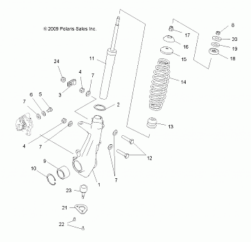 SUSPENSION, FRONT STRUT - A15SEH57AD (49ATVSTRUT13SP500)