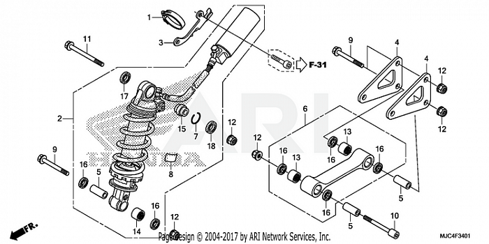 REAR SHOCK ABSORBER (CBR600RA)