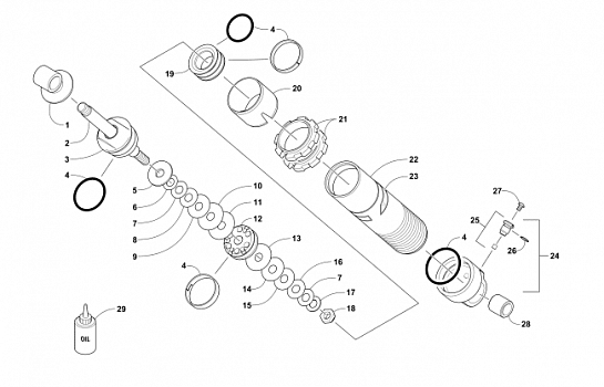 REAR SUSPENSION FRONT ARM SHOCK ABSORBER