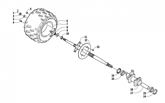 RIGHT REAR WHEEL ASSEMBLY