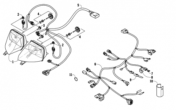 HEADLIGHT AND WIRING ASSEMBLIES