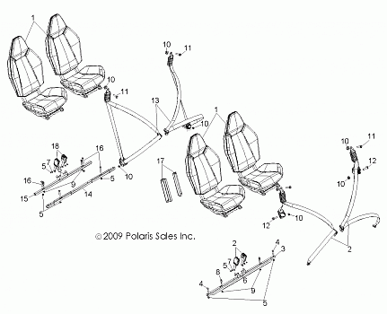BODY, SEAT MOUNTING and BELTS - R11XY76FX (49RGRSEATMTG11RZR4I)