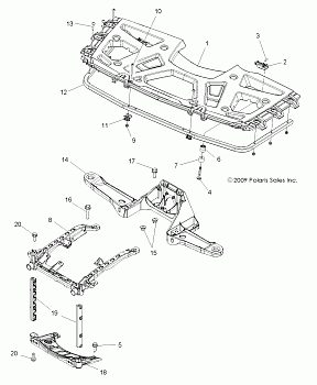 BODY, FRONT RACK and SUPPORTS - A14ZN8EAB/C/I/M/S (49ATVRACKMTG10SPXP550)