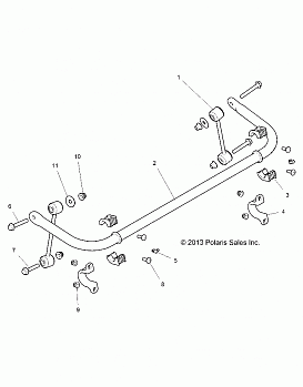 SUSPENSION, STABILIZER BAR, REAR - Z146T1EAM/EAW (49RGRSTABILIZERRR14RZR1000)