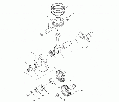 CRANKSHAFT and PISTON - A02CL50AA/DA (4967986798D04)