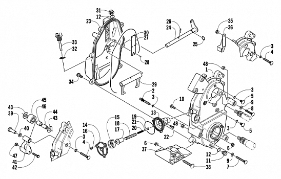 DROPCASE AND CHAIN TENSION ASSEMBLY