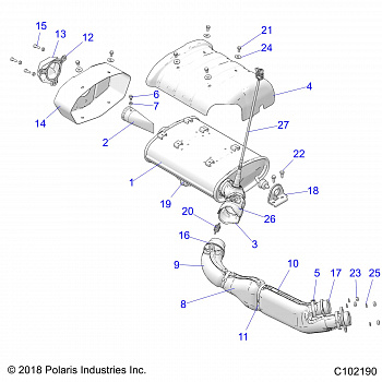 ENGINE, EXHAUST - A21SGE95FK/S95CK/S95FK (C102190)