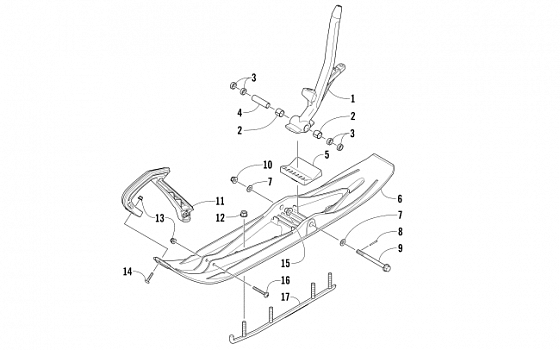 SKI AND SPINDLE ASSEMBLY