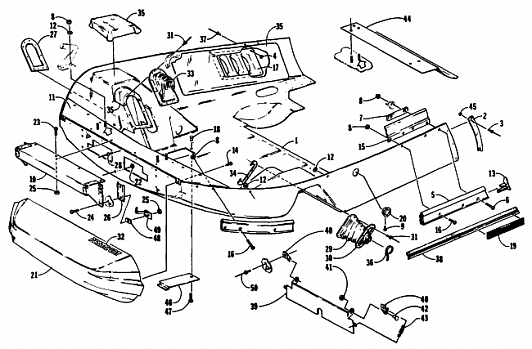 BELLY PAN AND NOSE CONE ASSEMBLIES