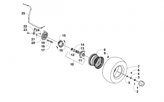 FRONT WHEEL AND BRAKE ASSEMBLIES