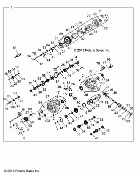 DRIVE TRAIN, MAIN GEARCASE INTERNALS - Z14ST1EFX (49RGRGEARCASE1333237)