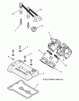 ENGINE, THROTTLE BODY AND VALVE COVER - Z146T1EAM/EAW (49RGRTHROTTLEBODY14RZR1000)