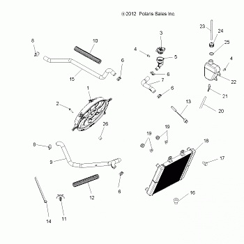 ENGINE, COOLING SYSTEM - A13MH50TD (49ATVCOOL13HAWK)