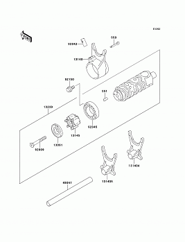 Gear Change Drum/Shift Fork(s)