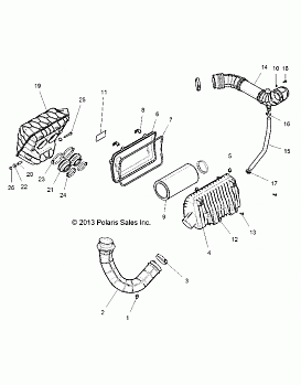 ENGINE, AIR INTAKE SYSTEM - Z146T1EAM/EAW (49RGRAIRBOX14RZR1000)