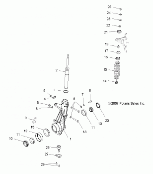 SUSPENSION, FRONT STRUT - A08BG50AA (49ATVSTRUT08SCRAM)