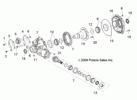 DRIVE TRAIN, GEARCASE, CARRIER, INTERNAL COMPONENTS - R10XH76AA (49RGRGEARCASERR10RZRS)