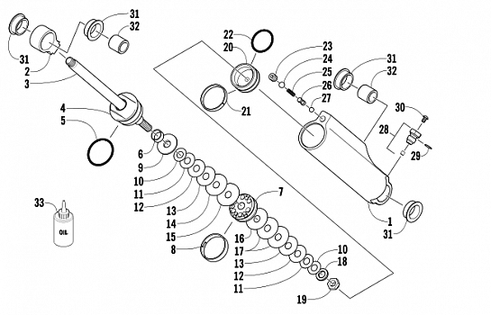 REAR SUSPENSION REAR ARM SHOCK ABSORBER