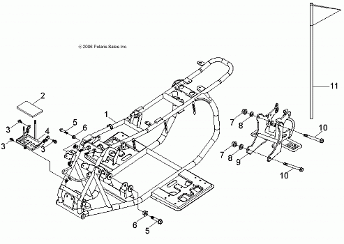 CHASSIS, FRAME and SWING ARM - A10KA05AB/AD (49ATVFRAME07PRED50)