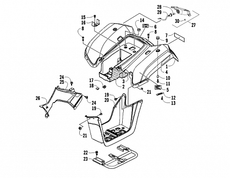 REAR BODY PANEL AND TAILLIGHT ASSEMBLIES