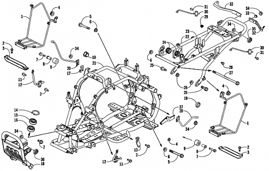 FRAME AND RELATED PARTS ASSEMBLY