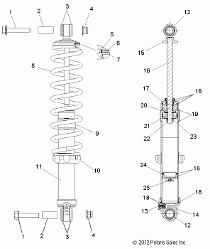 SUSPENSION, SHOCK, REAR (7043862) - S14BR8GSA/GSL (49SNOWSHOCKREAR7043862)