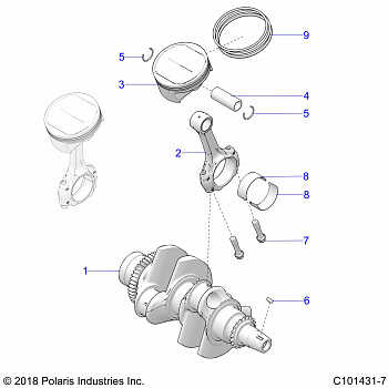 ENGINE, CRANKSHAFT and PISTON - A20SVE95KR (C101431-7)