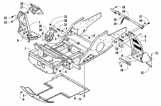 FRONT FRAME AND FOOTREST ASSEMBLY