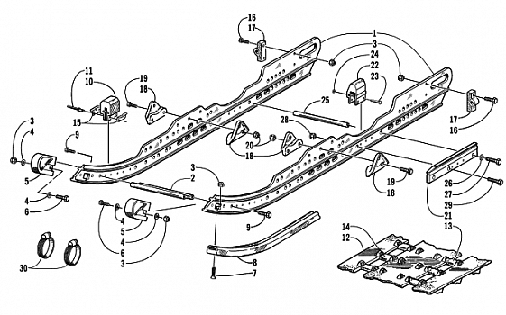 SLIDE RAIL AND TRACK ASSEMBLY (LE-C)