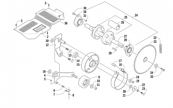 DRIVE TRAIN SHAFT AND BRAKE ASSEMBLIES