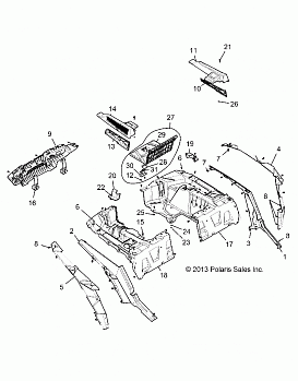 BODY, REAR RACK AND FENDERS - Z146T1EAM/EAW (49RGRRACKMTG1410004)