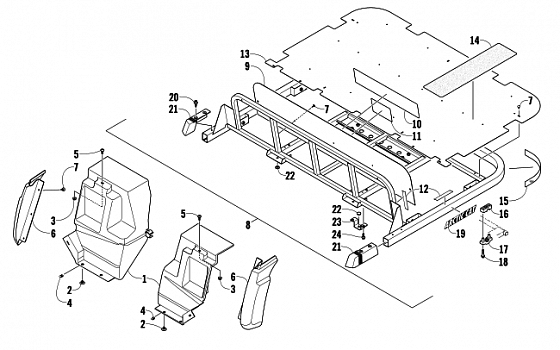 REAR BODY PANEL AND FLATBED ASSEMBLY