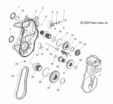 DRIVE TRAIN, GEARCASE ASM. - S10PT7FSL/FSM/FEL (49SNOWGEARCASE10FSTTRG)