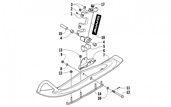 SKI AND SPINDLE ASSEMBLY