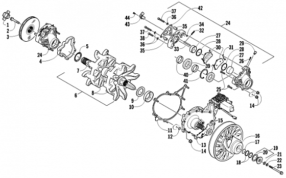 DRIVE TRAIN SHAFT AND BRAKE ASSEMBLIES