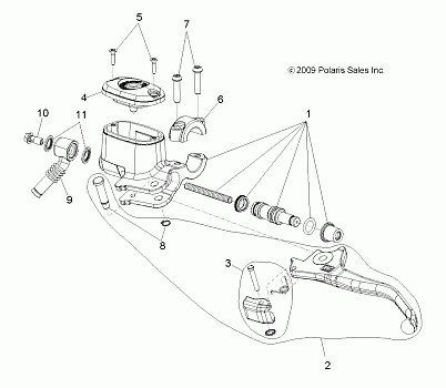 BRAKES, FRONT BRAKE LEVER and MASTER CYLINDER - A10NG50FA (49ATVMCLH10BOSSI)