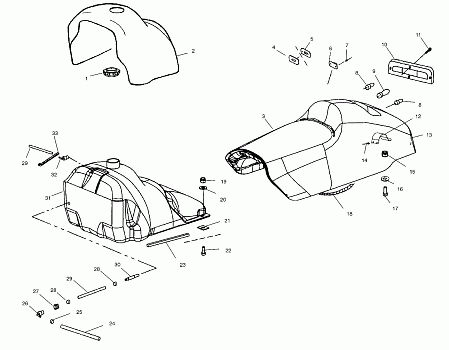 SEAT AND GAS TANK - S01NX4CS (4961676167A004)