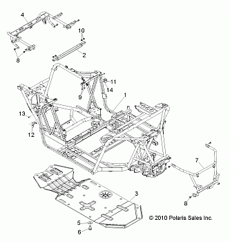 CHASSIS, MAIN FRAME and SKID PLATE - R12JT87AB/AD/AS/AW/9EAW (49RGRFRAME11RZR875)