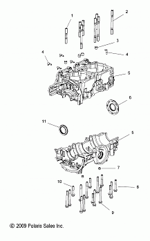 ENGINE, CRANKCASE - S12CG6GSA/GSL/GEL (49SNOWCRANKCASE10PR)